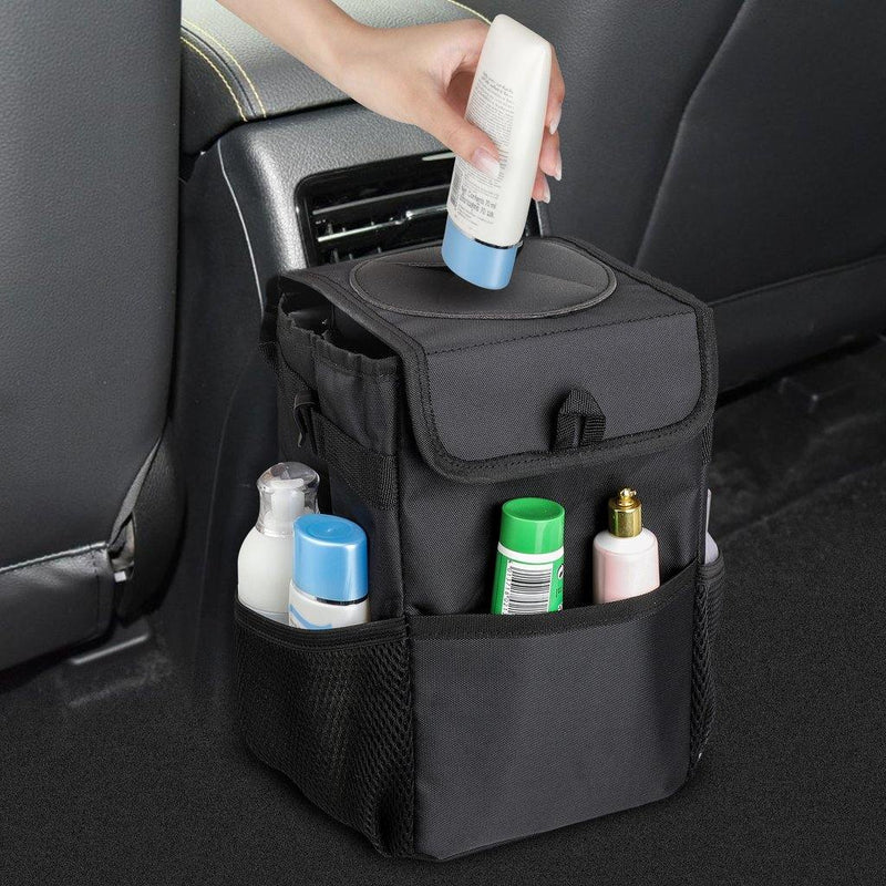 Car Trash Can with 3 Pockets Organizer - Clauve