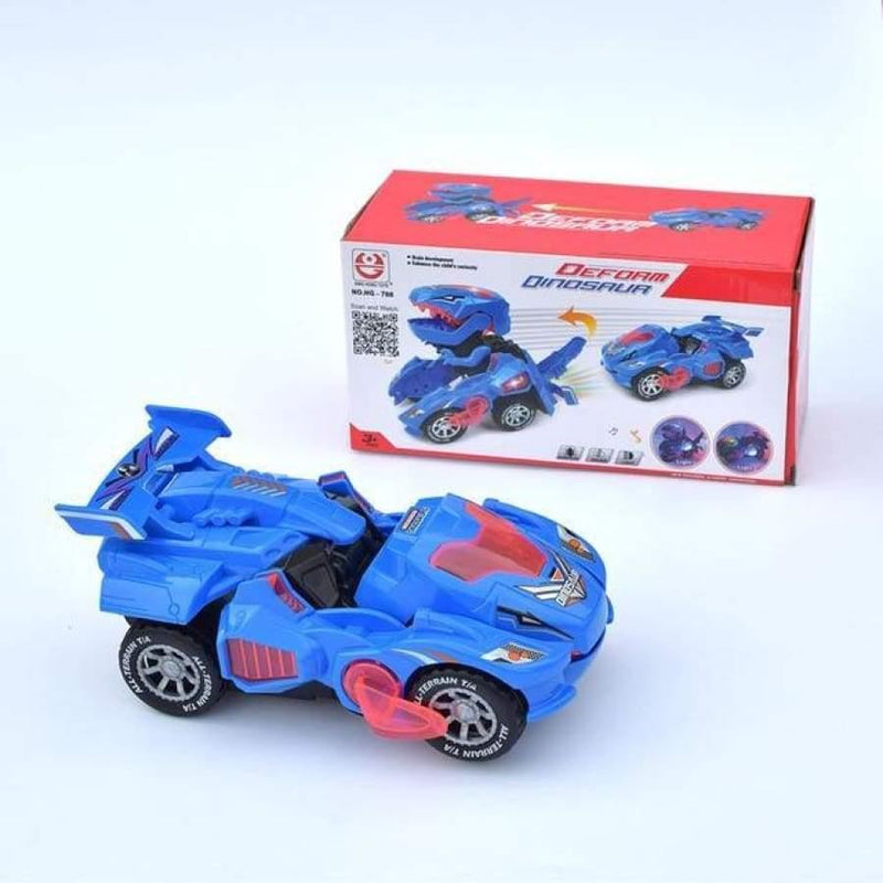 3D Transforming Dinosaur Toy LED Car With Light Sound for Kids - Clauve