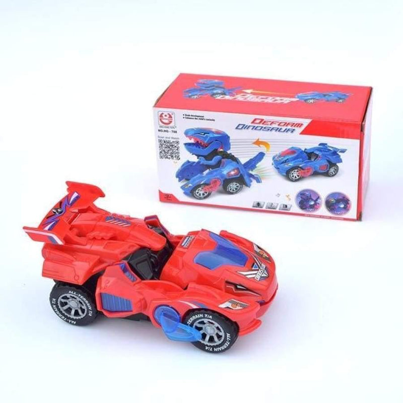 3D Transforming Dinosaur Toy LED Car With Light Sound for Kids - Clauve